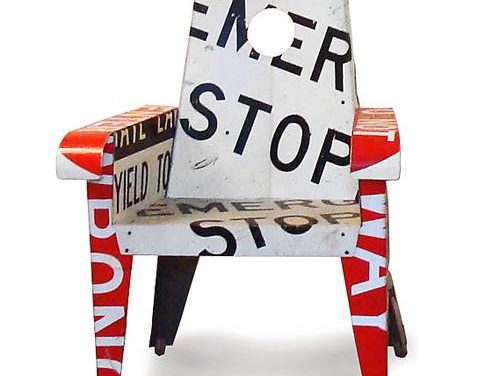 boris bally broadway street sign chairs