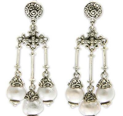 buddha inspired pearl chandelier earrings by zayd makarim