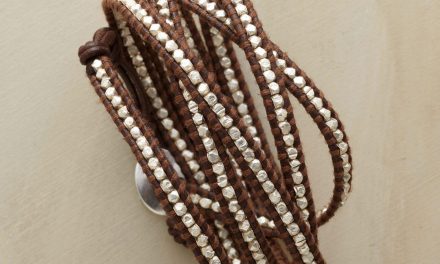 Bead and Fiber Wrap Bracelets by Chan Luu