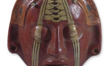 modern ceramic replica of an ancient maya mask