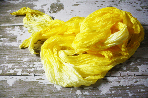 Hand-Dyed Silk Scarf – Sunshine Yellow